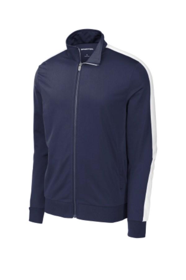Sport-Tek Tricot Sleeve Stripe Track Jacket Perspective View