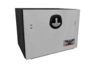 Picture of Phoenix 3 Drawer Black Powder Coated Steel Toolbox with Stainless Steel Door