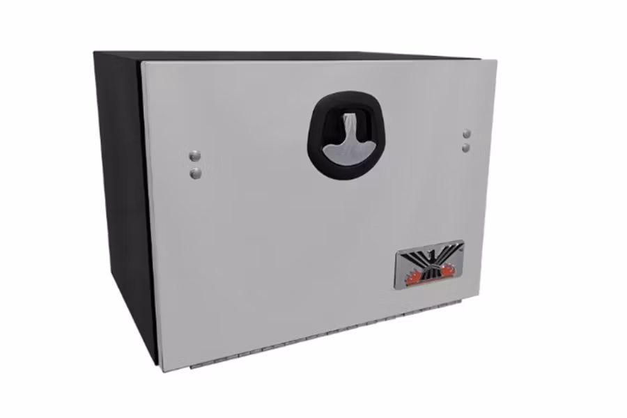 Picture of Phoenix 3 Drawer Black Powder Coated Steel Toolbox with Stainless Steel Door