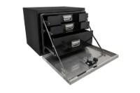 Picture of Phoenix 3 Drawer Black Powder Coated Steel Toolbox with Stainless Steel Door