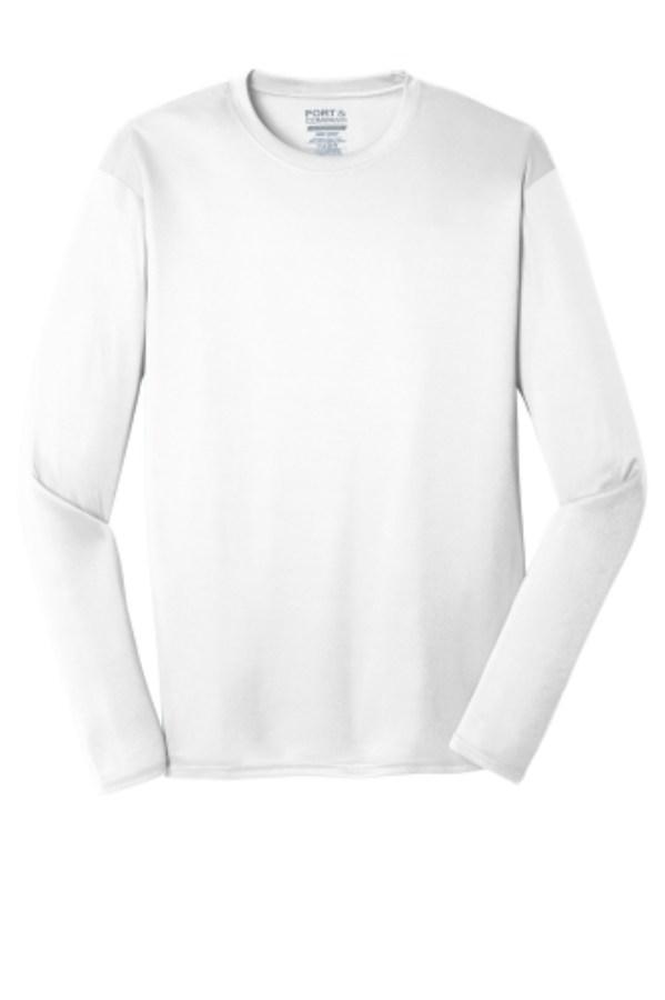 Port & Company Long Sleeve Performance T-Shirt Feature Close-up