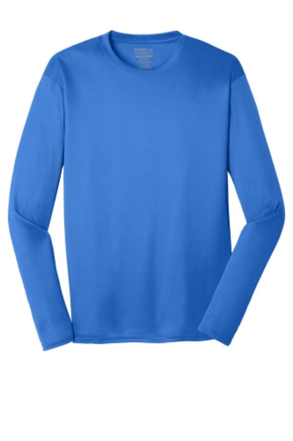 Port & Company Long Sleeve Performance T-Shirt Feature Close-up