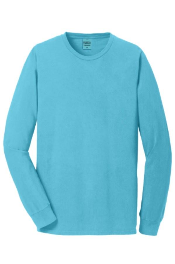 Port & Co Beach Wash Garment-Dyed Long Sleeve Tee Perspective View