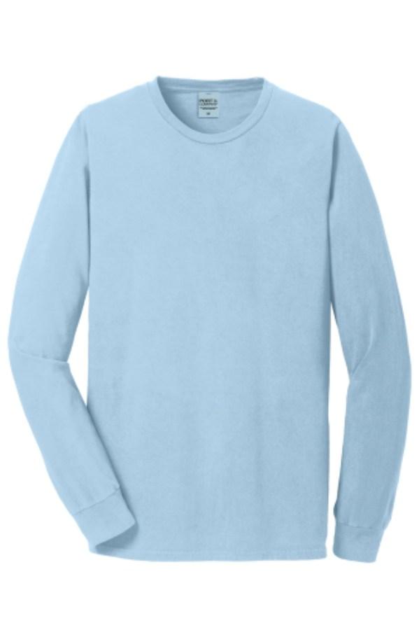 Port & Co Beach Wash Garment-Dyed Long Sleeve Tee Perspective View