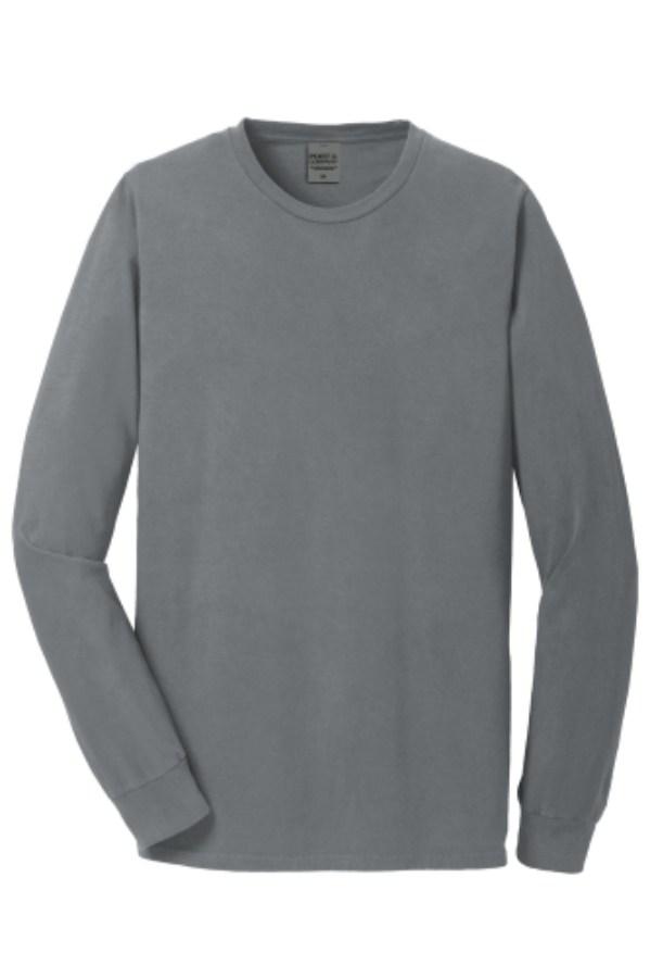 Port & Co Beach Wash Garment-Dyed Long Sleeve Tee Feature Close-up