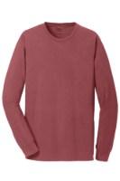 Port & Co Beach Wash Garment-Dyed Long Sleeve Tee Close Up Detail