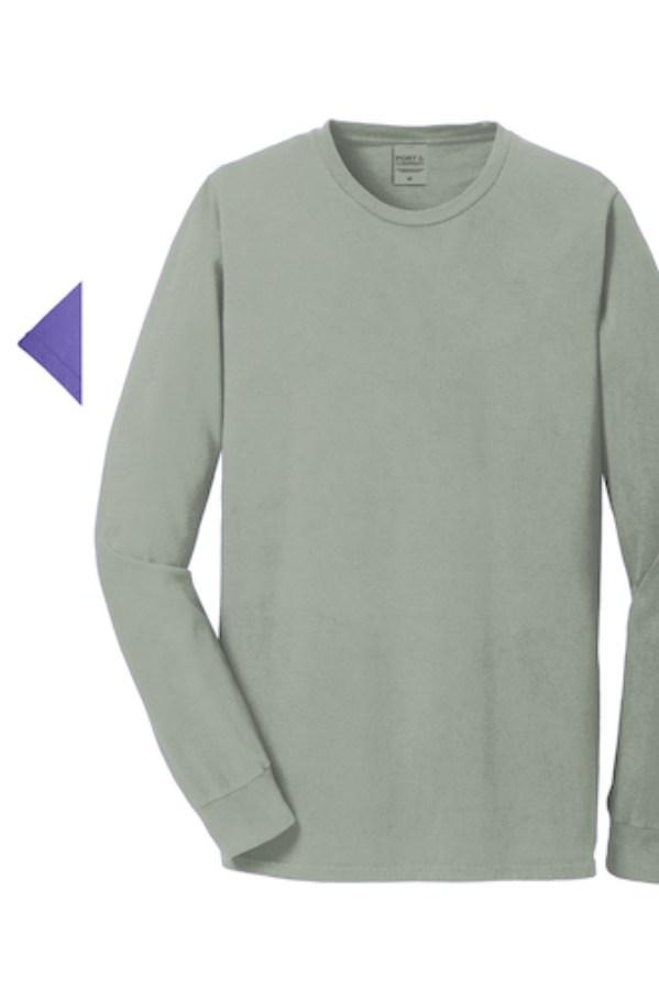 Port & Co Beach Wash Garment-Dyed Long Sleeve Tee Perspective View
