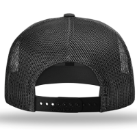 Richardson Acrylic-Wool Blend Flat Bill Trucker Cap Close Up Detail