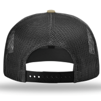 Richardson Acrylic-Wool Blend Flat Bill Trucker Cap Close Up Detail