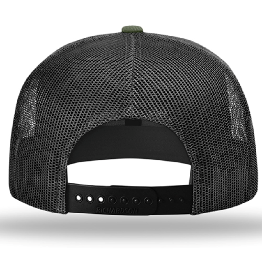 Richardson Acrylic-Wool Blend Flat Bill Trucker Cap Feature Close-up