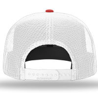 Richardson Acrylic-Wool Blend Flat Bill Trucker Cap Close Up Detail