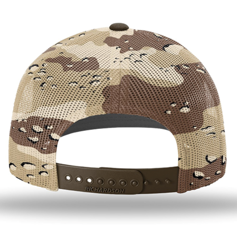 Richardson Printed Mesh Trucker Cap Feature Close-up
