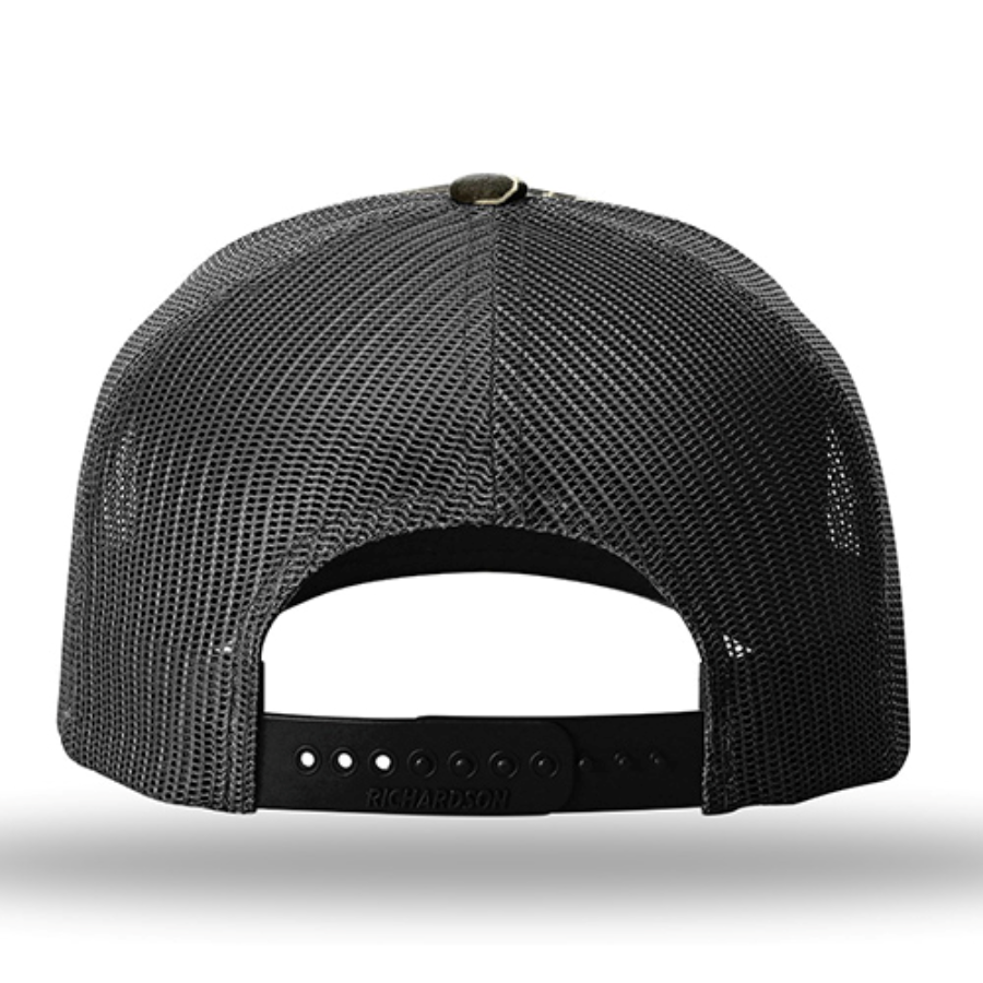 Richardson Five-Panel Printed Trucker Cap Feature Close-up