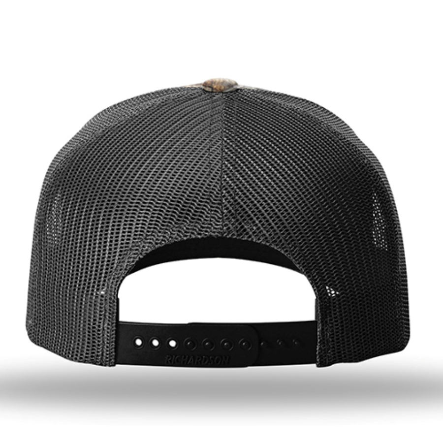 Richardson Five-Panel Printed Trucker Cap Feature Close-up