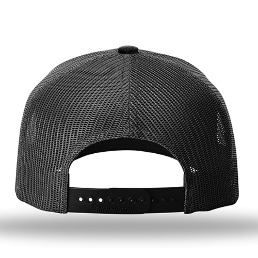 Richardson Five-Panel Printed Trucker Cap Perspective View