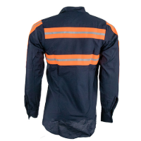 Red Kap Enhanced Visibility Long Sleeve Work Shirt Close Up Detail