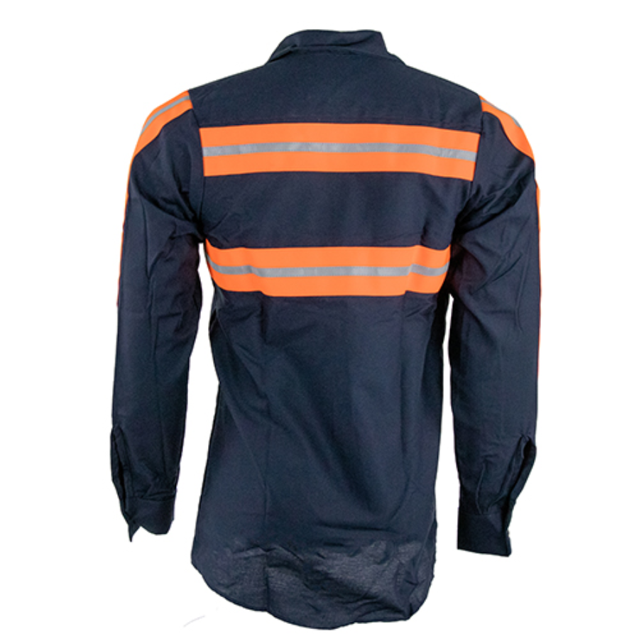Red Kap Enhanced Visibility Long Sleeve Work Shirt Close Up Detail