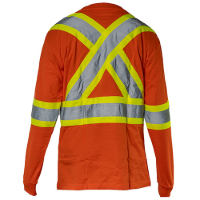 Tough Duck Safety Long Sleeve Cotton T-Shirt Perspective View
