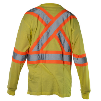Tough Duck Safety Long Sleeve Cotton T-Shirt Feature Close-up