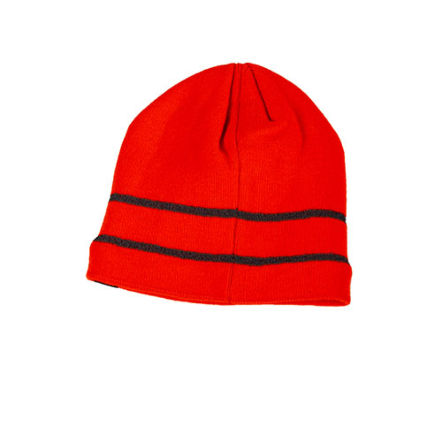 Tough Duck Hi-Vis Acrylic Knit Beanie w/ Reflective Striping Perspective View