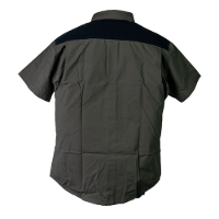 Tough Duck Short Sleeve Stretch Ripstop Color Block Shirt Feature Close-up