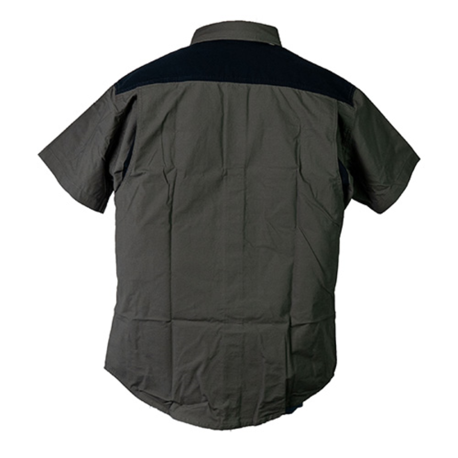 Tough Duck Short Sleeve Stretch Ripstop Color Block Shirt Feature Close-up
