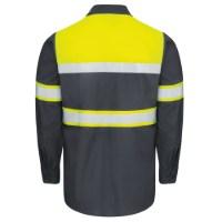 Red Kap Hi-Visibility Colorblock Ripstop Long Sleeve Work Shirt Alternate View