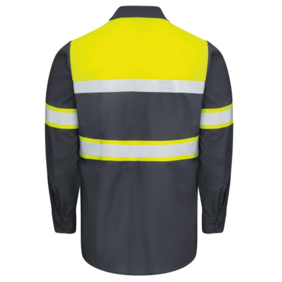 Red Kap Hi-Visibility Colorblock Ripstop Long Sleeve Work Shirt Alternate View
