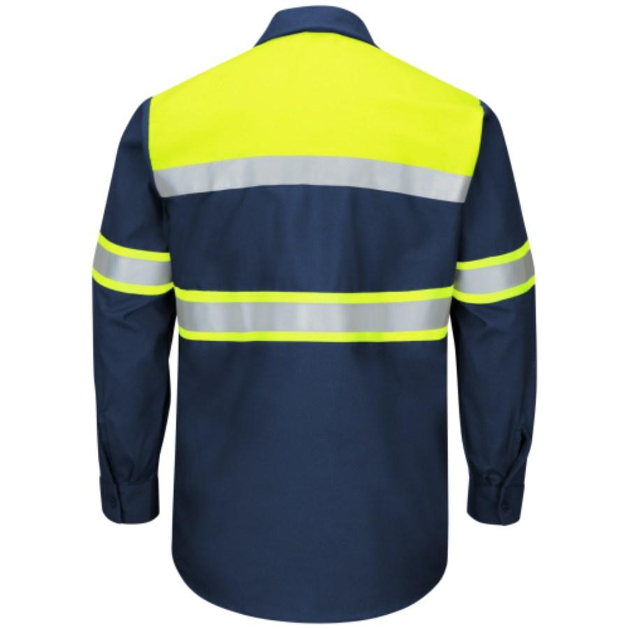 Red Kap Hi-Visibility Colorblock Ripstop Long Sleeve Work Shirt Perspective View