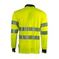 Portwest Hi-Vis Long Sleeve Polo Shirt Perspective View