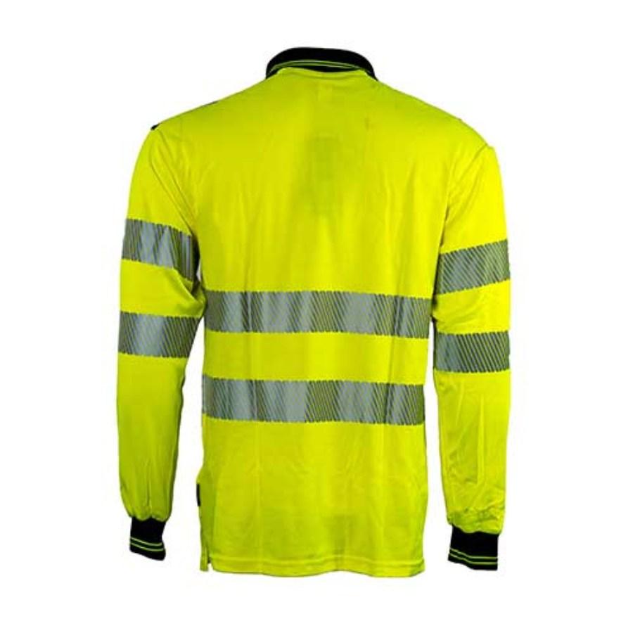Portwest Hi-Vis Long Sleeve Polo Shirt Perspective View