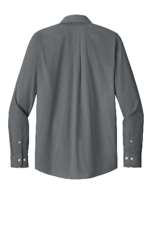 Brooks Brothers Wrinkle-Free Stretch Pinpoint Spread Collar Shirt Close Up Detail
