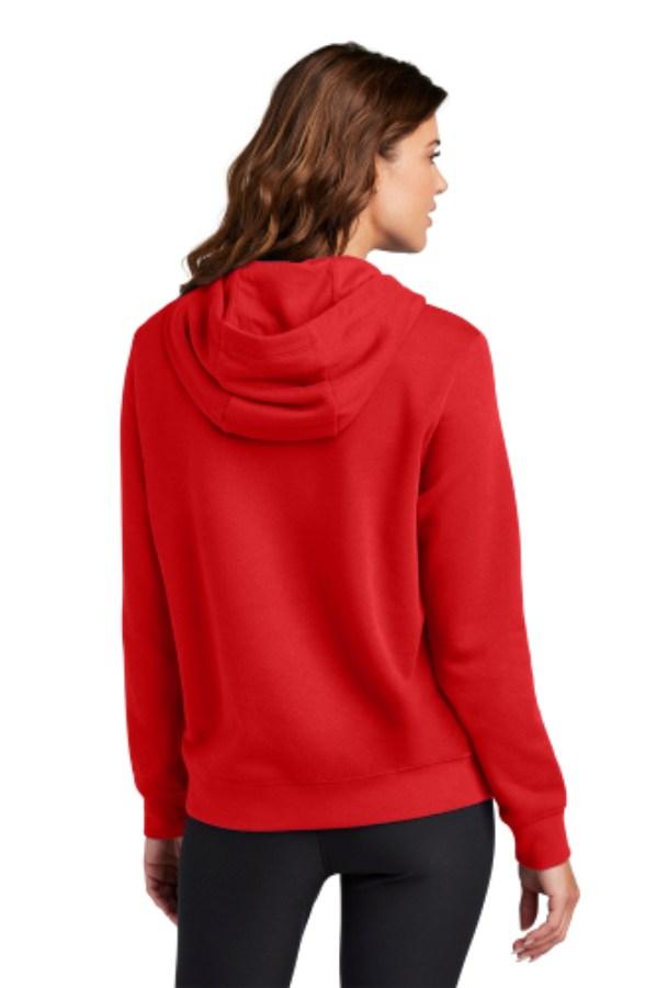Nike Women's Club Fleece Sleeve Swoosh Pullover Hoodie Feature Close-up