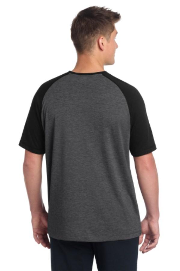 Sport-Tek PosiCharge Tri-Blend Wicking Raglan Tee Feature Close-up