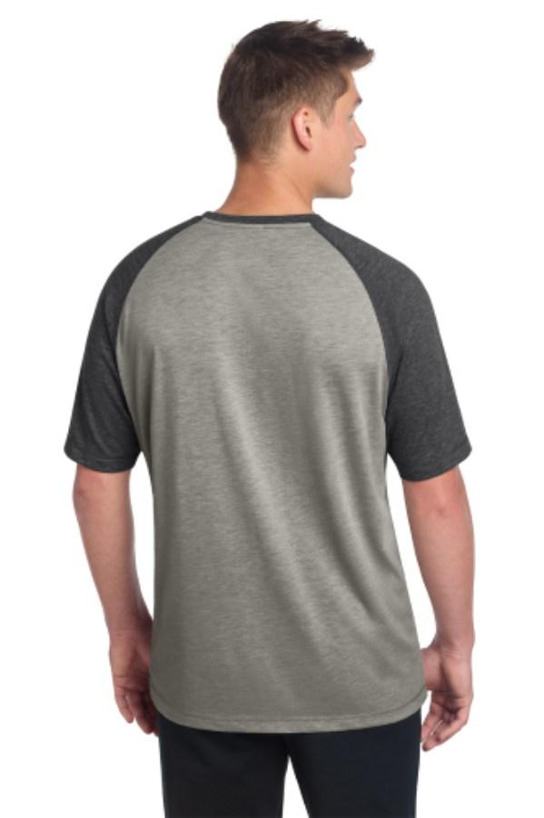 Sport-Tek PosiCharge Tri-Blend Wicking Raglan Tee Close Up Detail