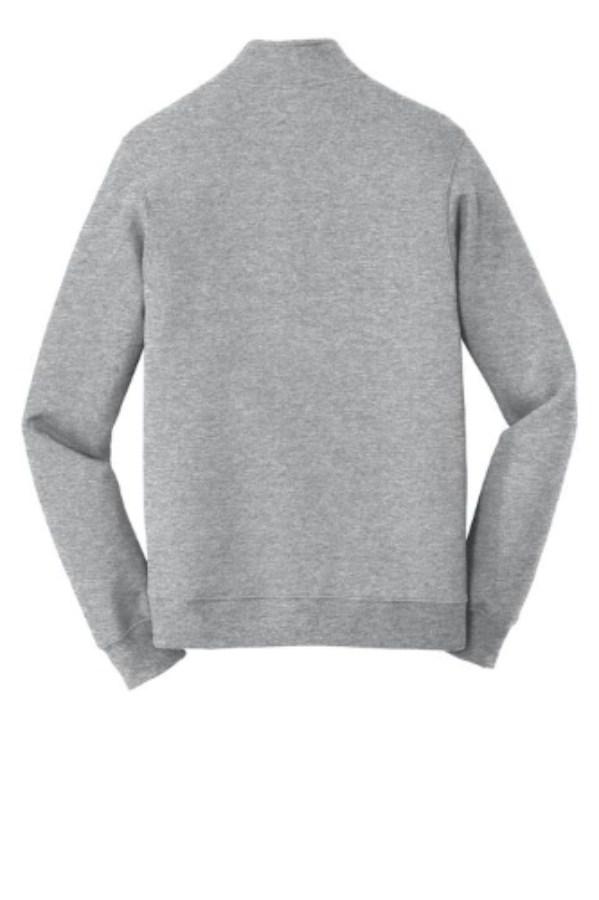 Port & Co Fan Favorite Fleece 1/4-Zip Pullover Sweatshirt Close Up Detail