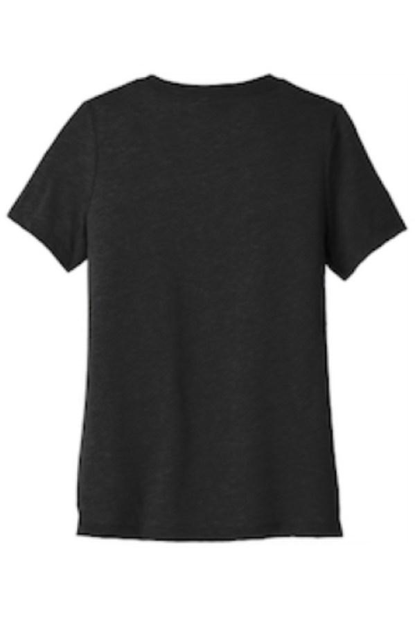 BELLA+CANVAS Women's Relaxed Heather CVC V-Neck Tee Close Up Detail