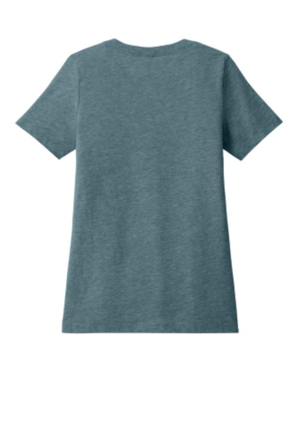 BELLA+CANVAS Women's Relaxed Heather CVC V-Neck Tee Feature Close-up