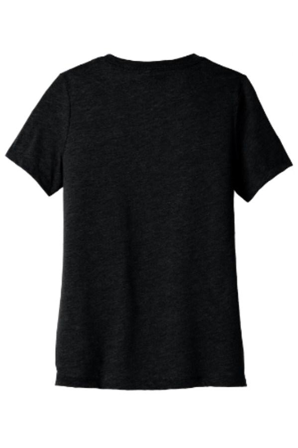 BELLA+CANVAS Women's Relaxed Heather CVC V-Neck Tee Close Up Detail