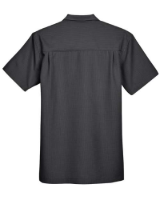 Harriton Men's Barbados Textured Camp Shirt Feature Close-up