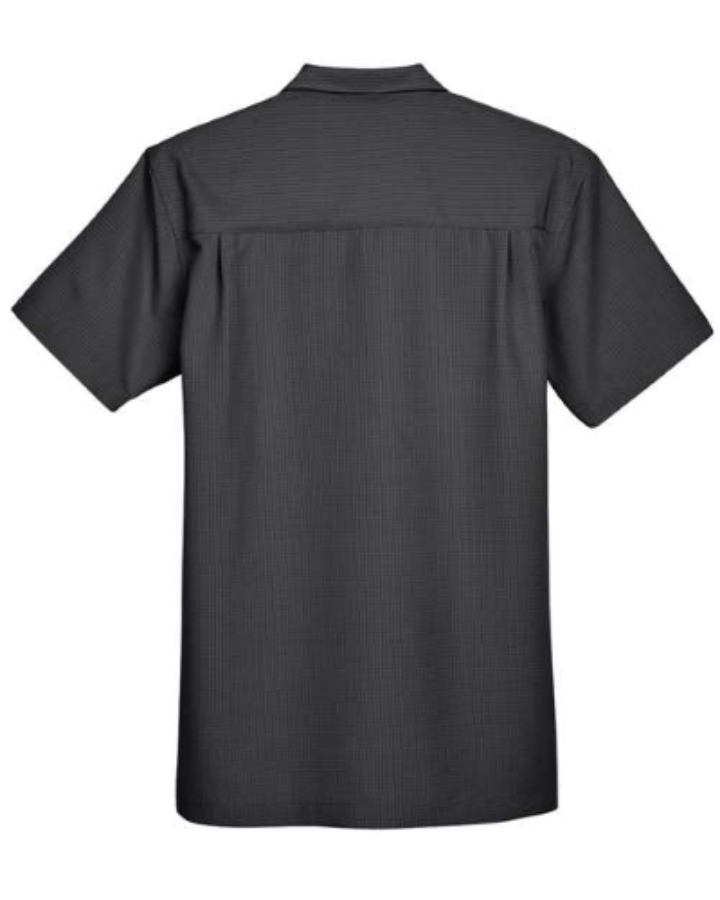Harriton Men's Barbados Textured Camp Shirt Feature Close-up