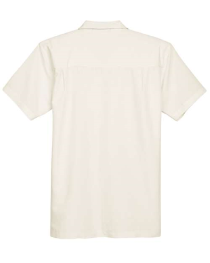 Harriton Men's Barbados Textured Camp Shirt Close Up Detail