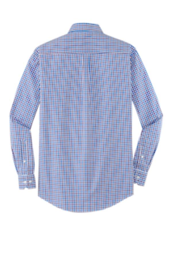 Port Authority Long Sleeve Gingham Easy Care Shirt Perspective View
