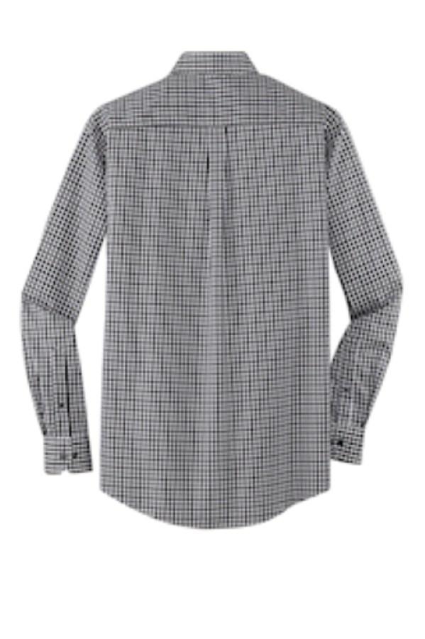 Port Authority Long Sleeve Gingham Easy Care Shirt Feature Close-up