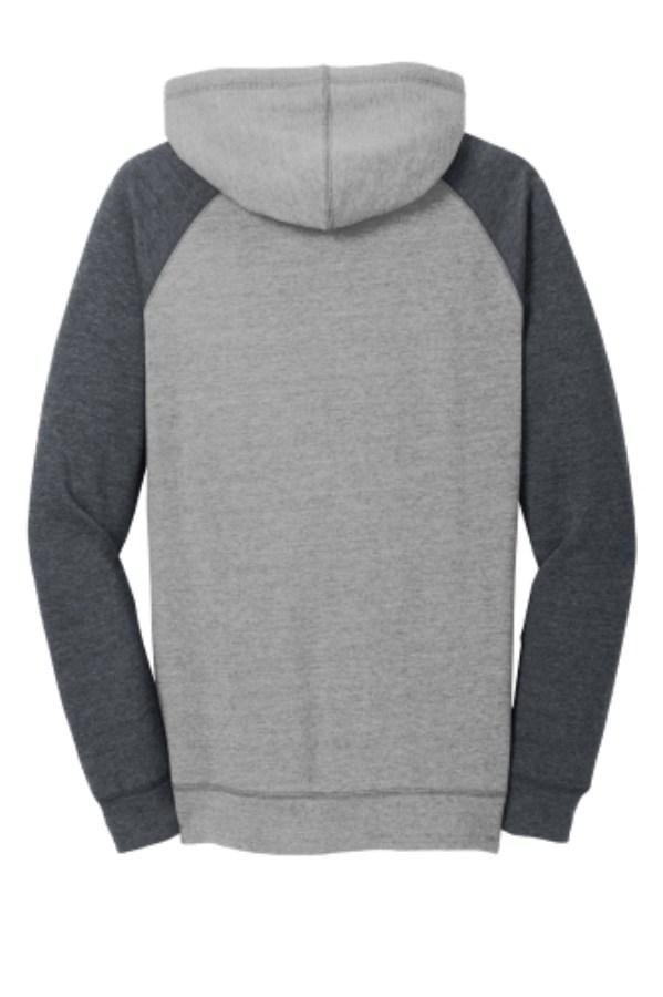District Women's Lightweight Fleece Raglan Hoodie Perspective View