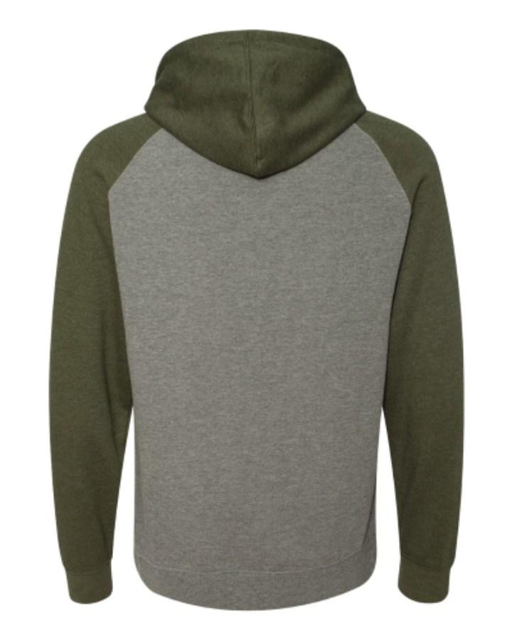 Independent Trading Co. Raglan Hooded Sweatshirt Feature Close-up