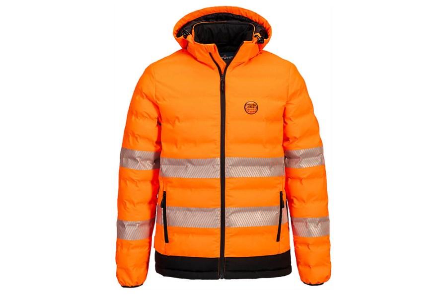 Portwest Hi-Vis Ultrasonic Heated Tunnel Jacket Additional Angle