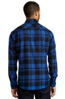 Port Authority Plaid Flannel Shirt Feature Close-up