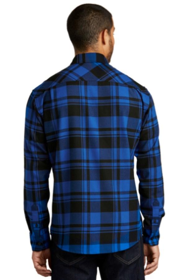 Port Authority Plaid Flannel Shirt Feature Close-up