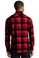 Port Authority Plaid Flannel Shirt Close Up Detail
